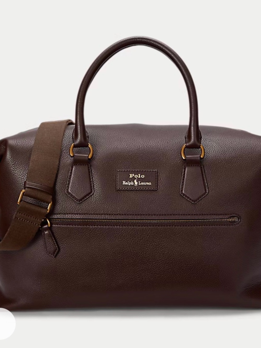 NEW Polo Ralph Lauren Dark Brown Leather Duffle Bag